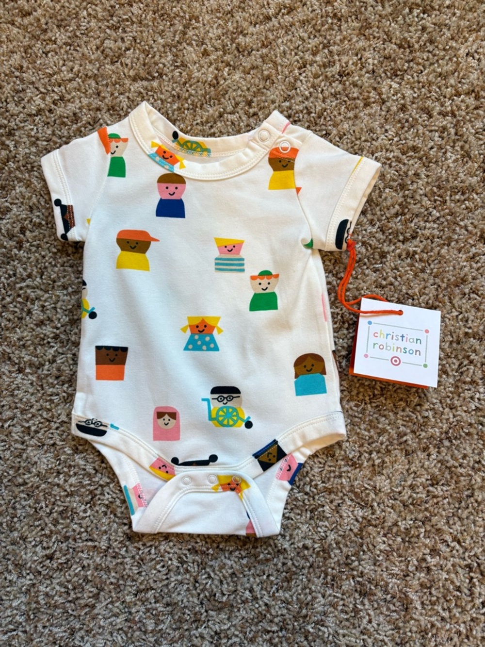 Christian Robinson Cream Graphic Baby One-Piece Bodysuit